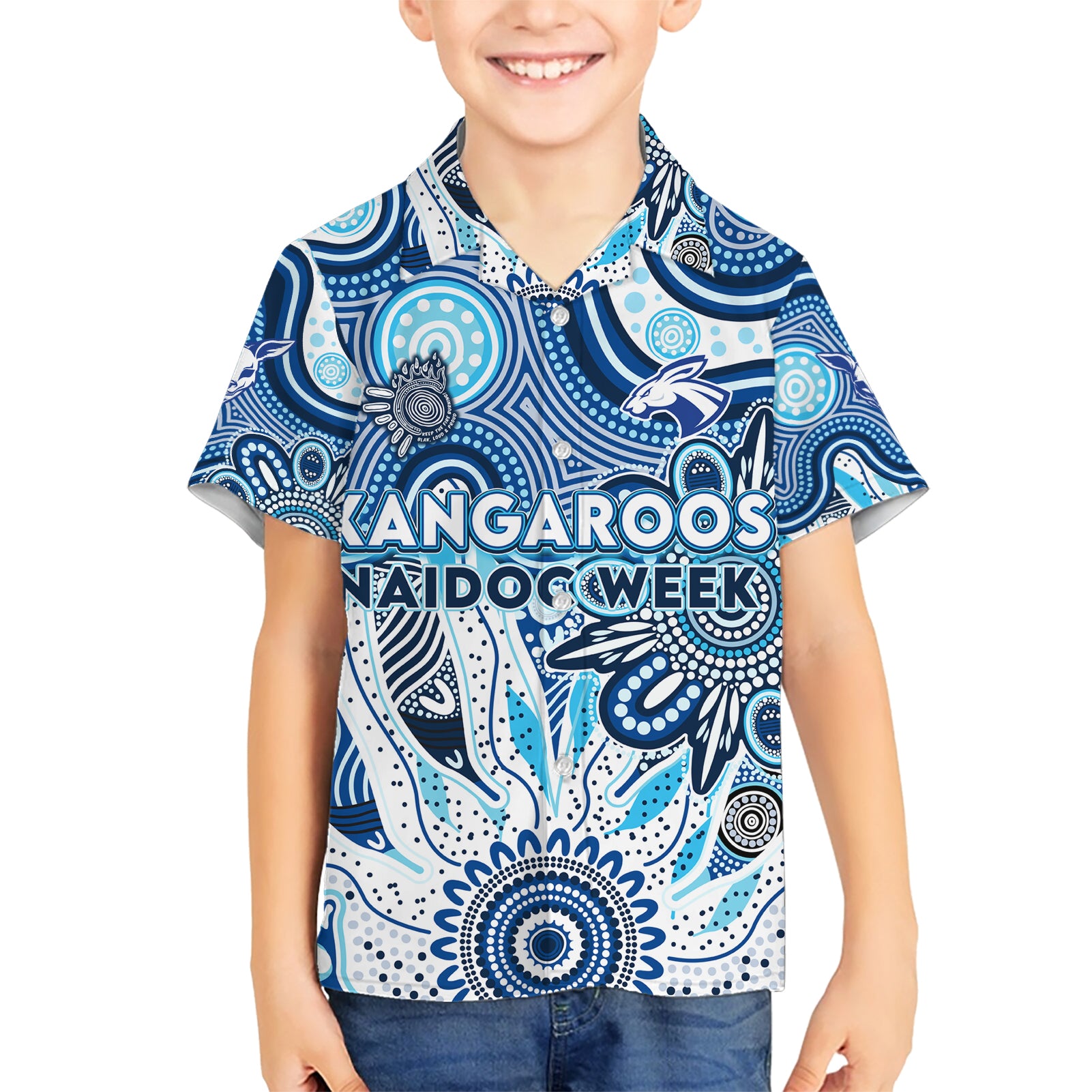 Personalised Kangaroos NAIDOC Week 2024 Hawaiian Shirt Aussie Aboriginal Art - Vibe Hoodie Shop