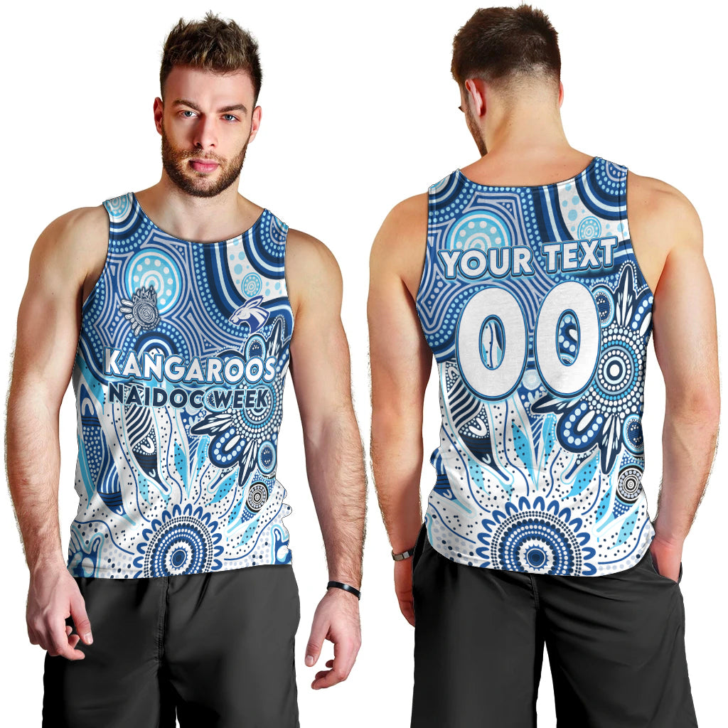 Personalised Kangaroos NAIDOC Week 2024 Men Tank Top Aussie Aboriginal Art - Vibe Hoodie Shop