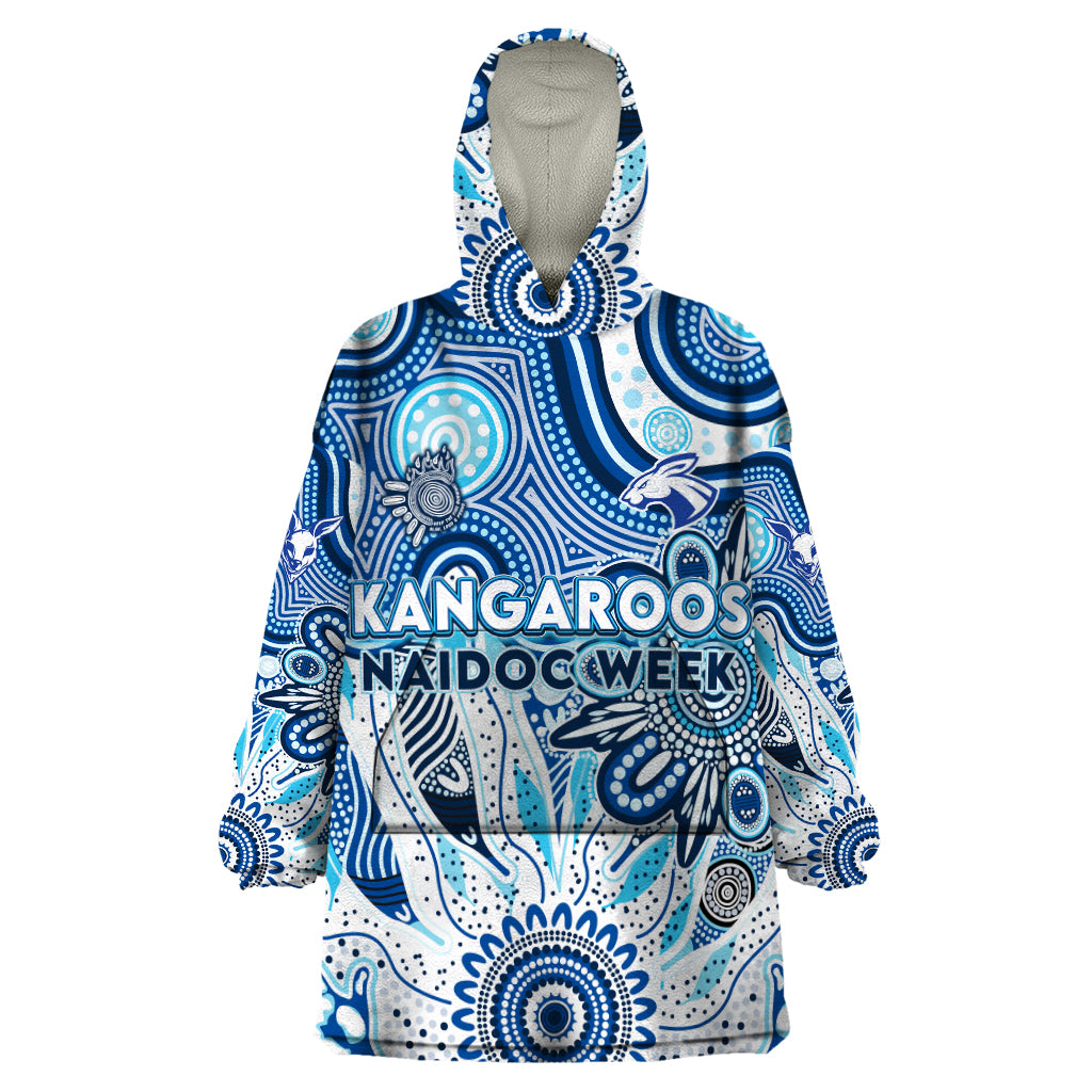 Personalised Kangaroos NAIDOC Week 2024 Wearable Blanket Hoodie Aussie Aboriginal Art - Vibe Hoodie Shop