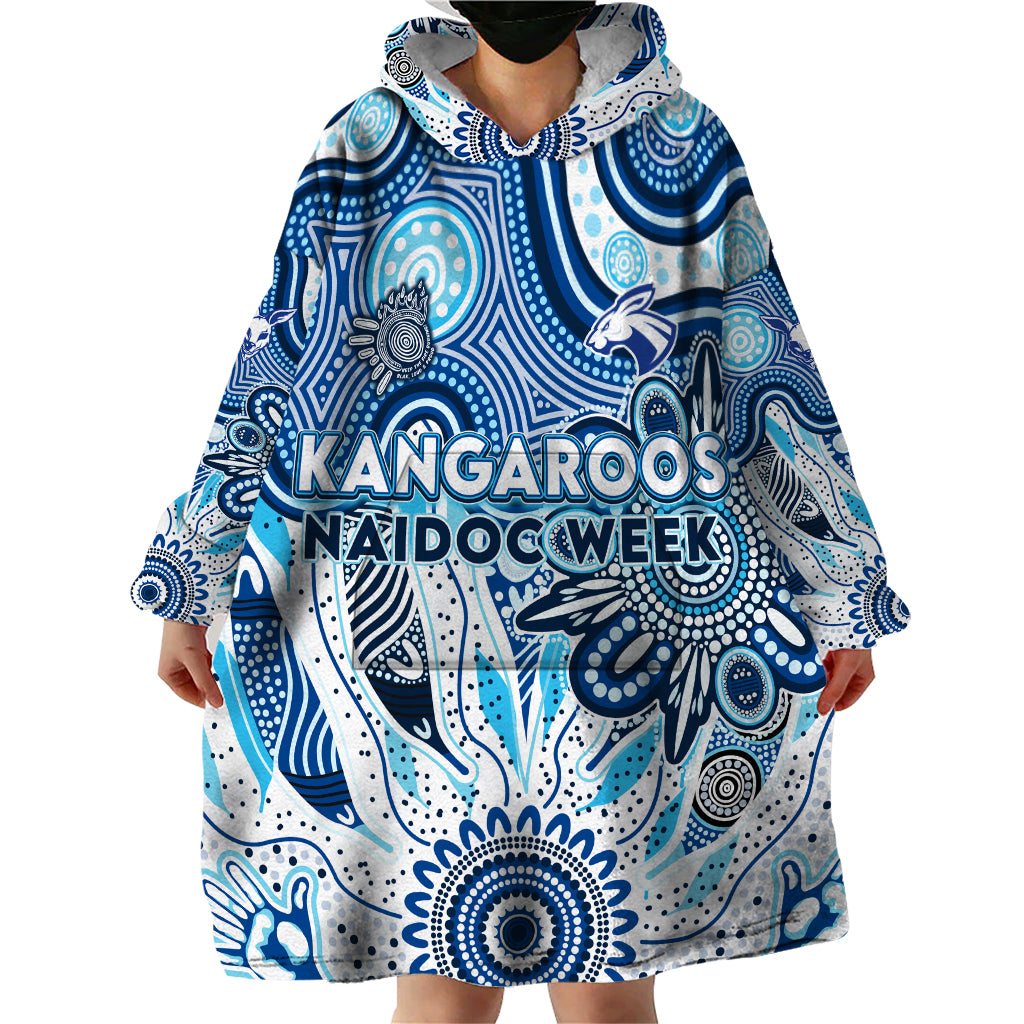 Personalised Kangaroos NAIDOC Week 2024 Wearable Blanket Hoodie Aussie Aboriginal Art - Vibe Hoodie Shop