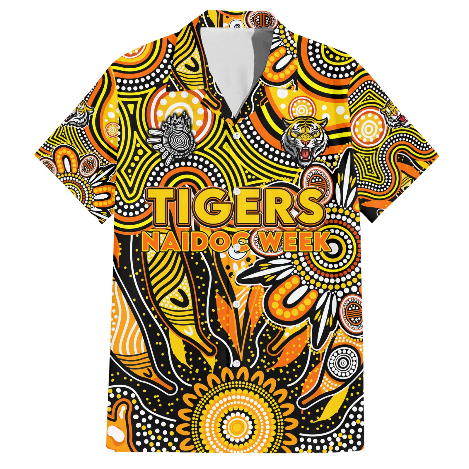 Personalised Tiger NAIDOC Week 2024 Hawaiian Shirt Aussie Aboriginal Art - Vibe Hoodie Shop