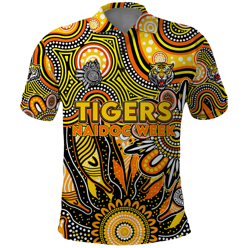 Personalised Tiger NAIDOC Week 2024 Polo Shirt Aussie Aboriginal Art - Vibe Hoodie Shop