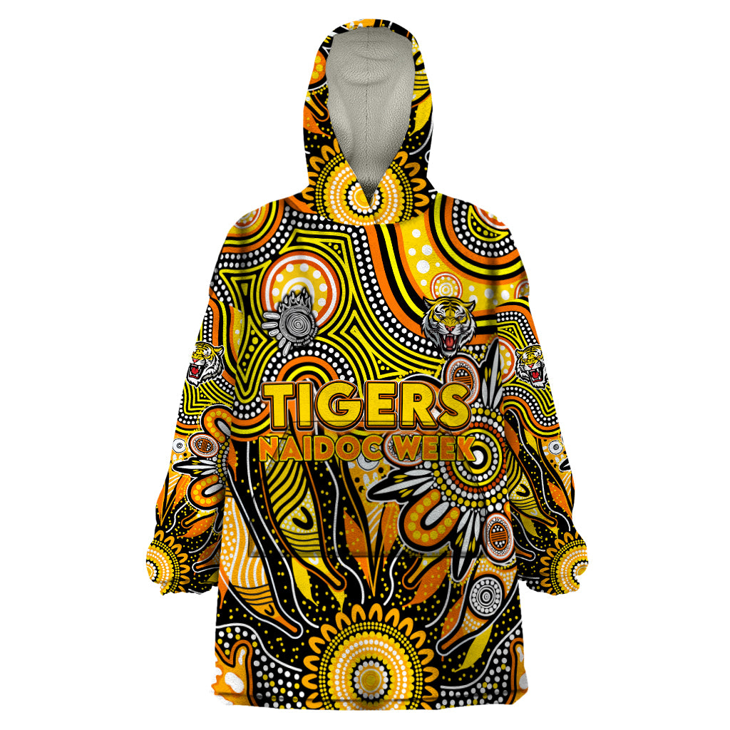 Personalised Tiger NAIDOC Week 2024 Wearable Blanket Hoodie Aussie Aboriginal Art - Vibe Hoodie Shop