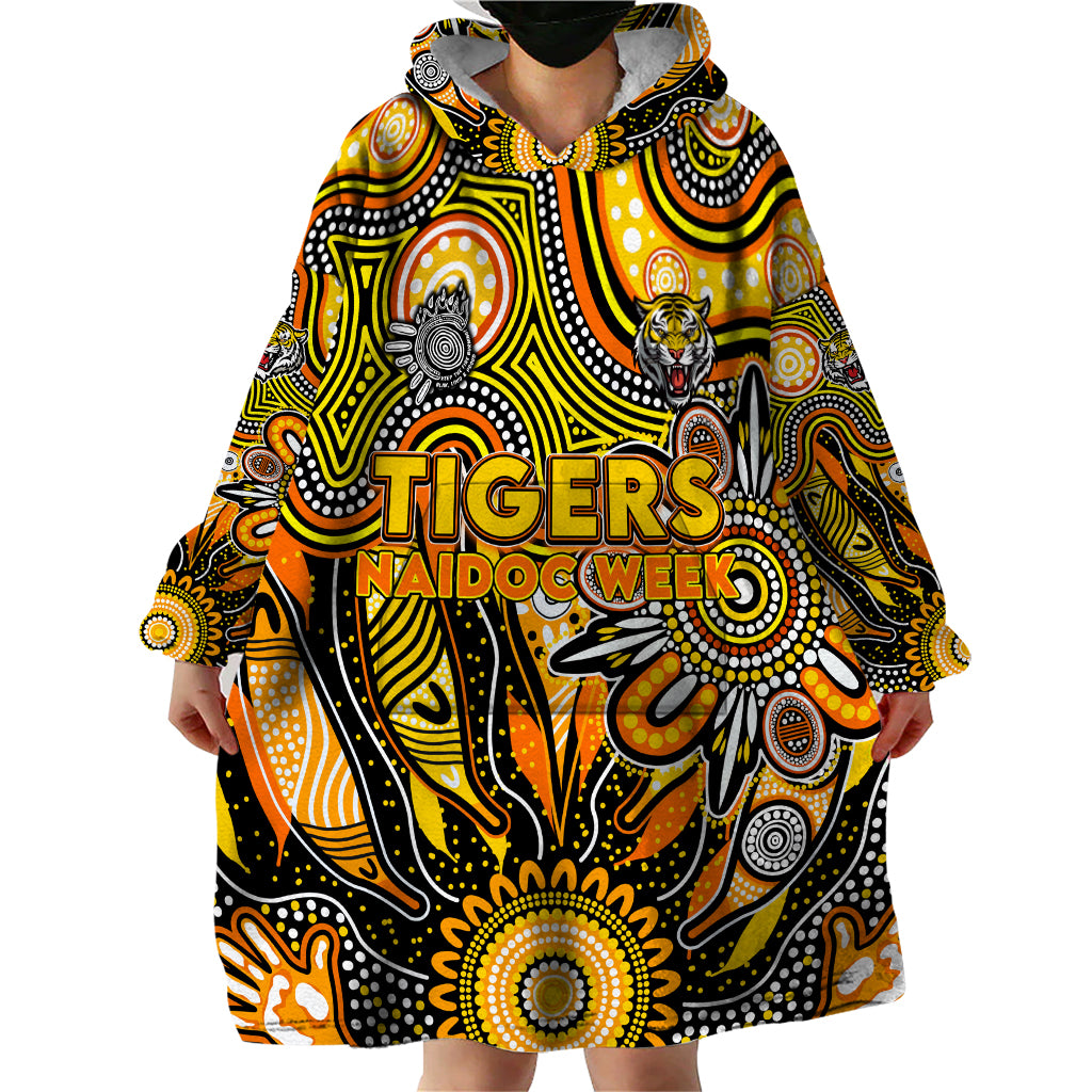 Personalised Tiger NAIDOC Week 2024 Wearable Blanket Hoodie Aussie Aboriginal Art - Vibe Hoodie Shop