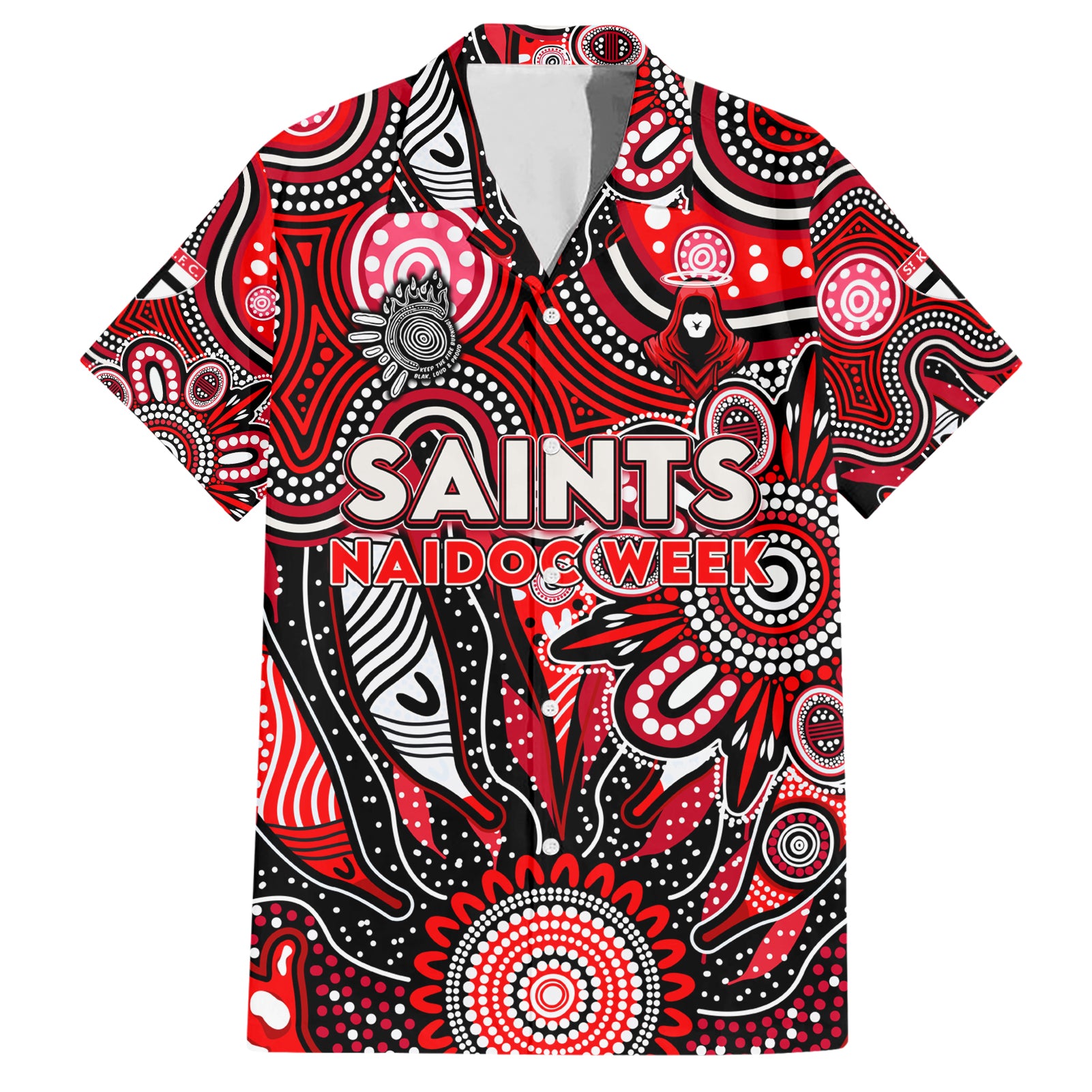 Personalised Saints NAIDOC Week 2024 Hawaiian Shirt Aussie Aboriginal Art - Vibe Hoodie Shop