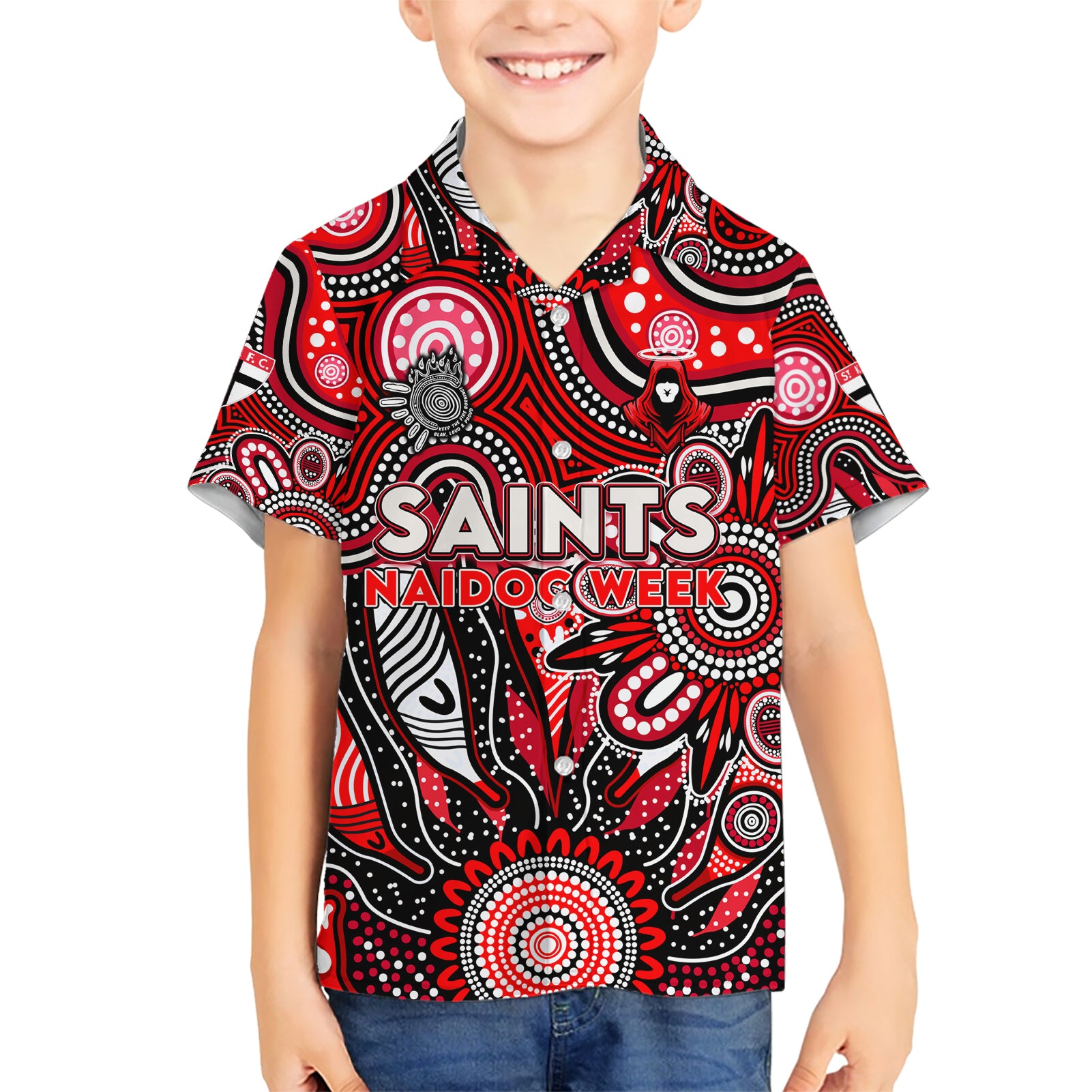 Personalised Saints NAIDOC Week 2024 Hawaiian Shirt Aussie Aboriginal Art - Vibe Hoodie Shop