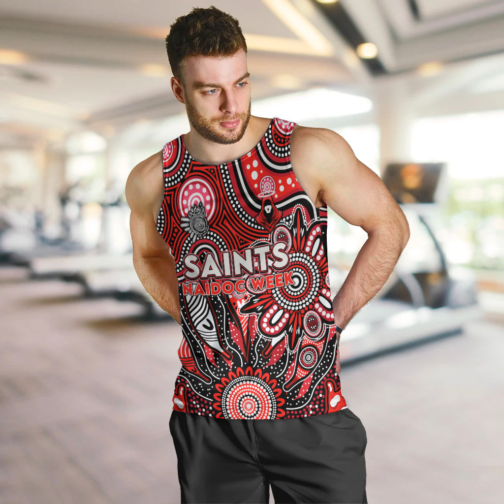 Personalised Saints NAIDOC Week 2024 Men Tank Top Aussie Aboriginal Art - Vibe Hoodie Shop