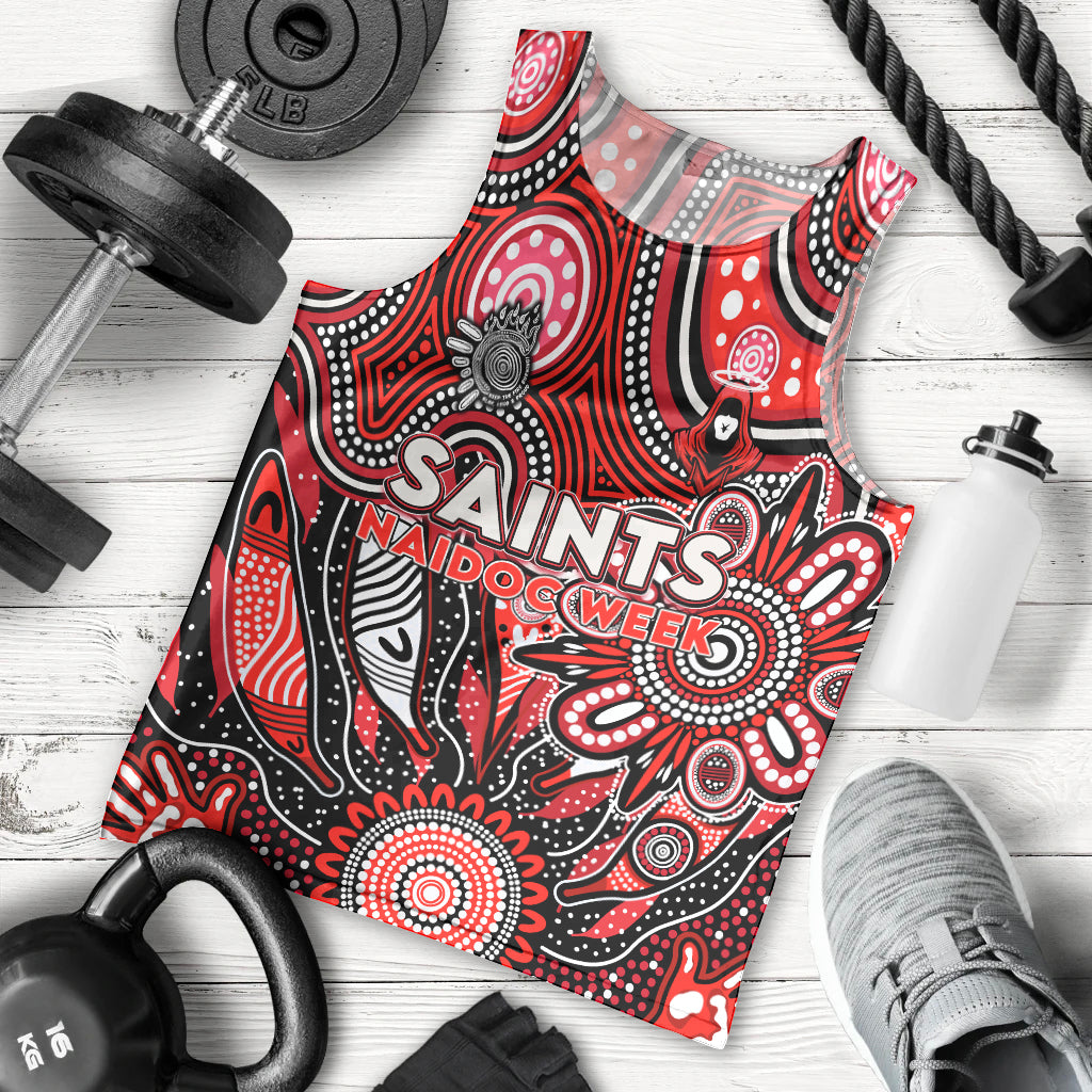 Personalised Saints NAIDOC Week 2024 Men Tank Top Aussie Aboriginal Art - Vibe Hoodie Shop