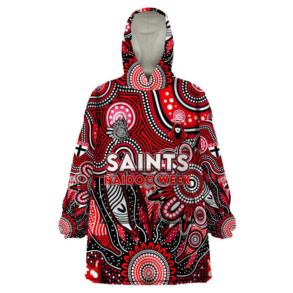 Personalised Saints NAIDOC Week 2024 Wearable Blanket Hoodie Aussie Aboriginal Art - Vibe Hoodie Shop