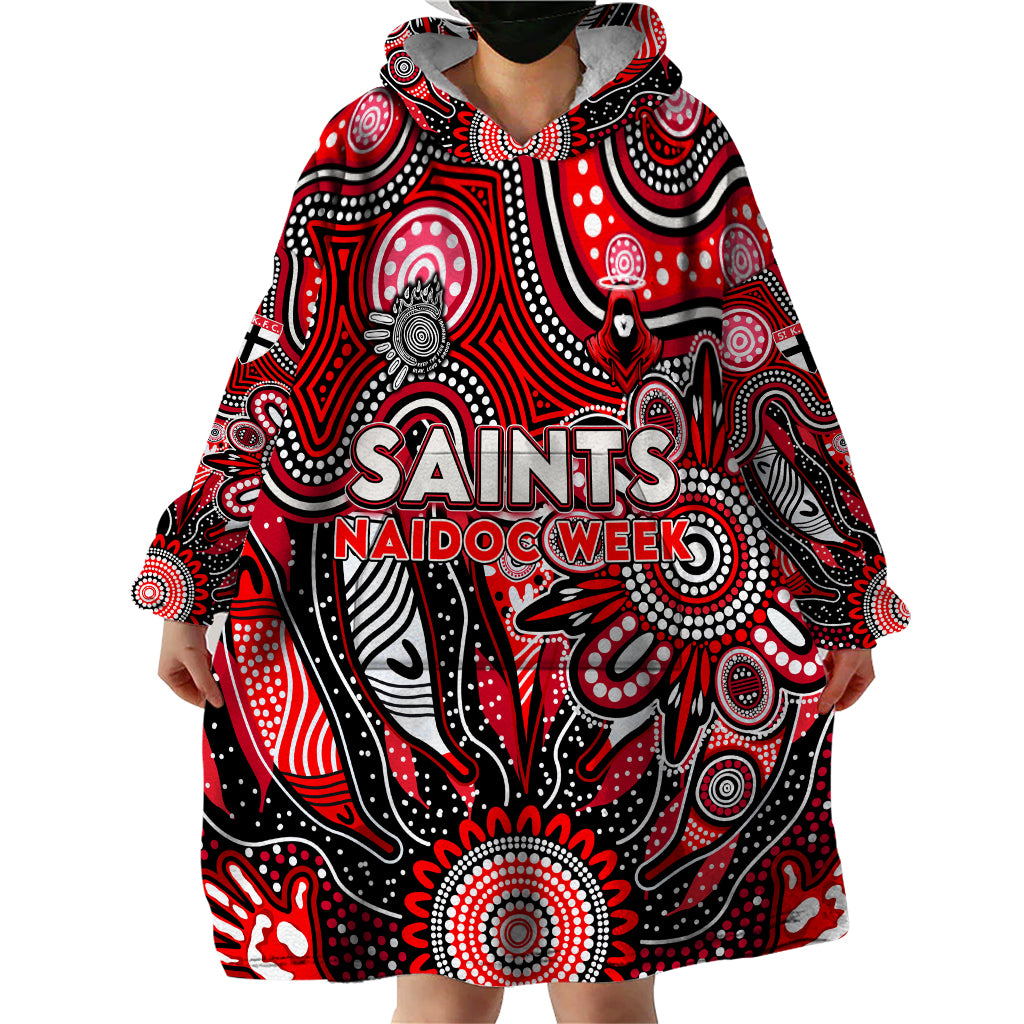 Personalised Saints NAIDOC Week 2024 Wearable Blanket Hoodie Aussie Aboriginal Art - Vibe Hoodie Shop