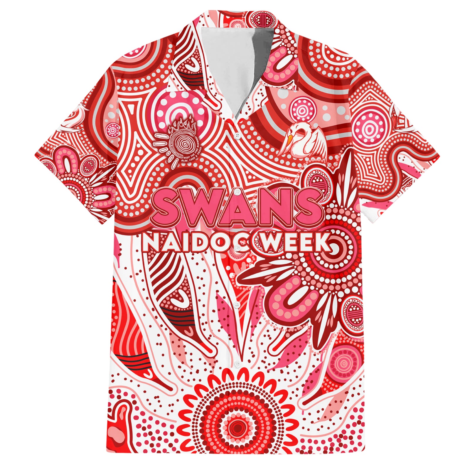 Personalised Swans NAIDOC Week 2024 Hawaiian Shirt Aussie Aboriginal Art - Vibe Hoodie Shop