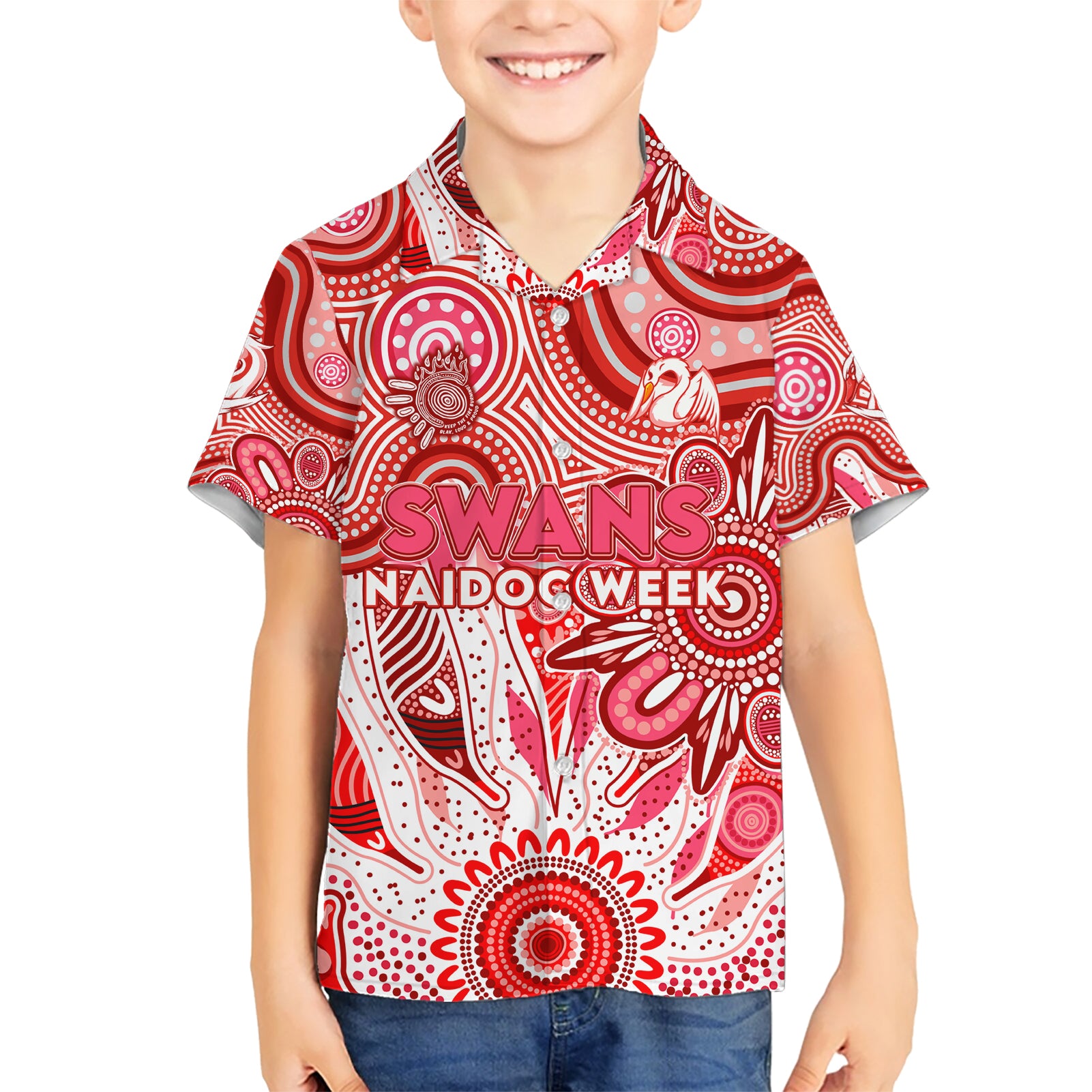 Personalised Swans NAIDOC Week 2024 Hawaiian Shirt Aussie Aboriginal Art - Vibe Hoodie Shop