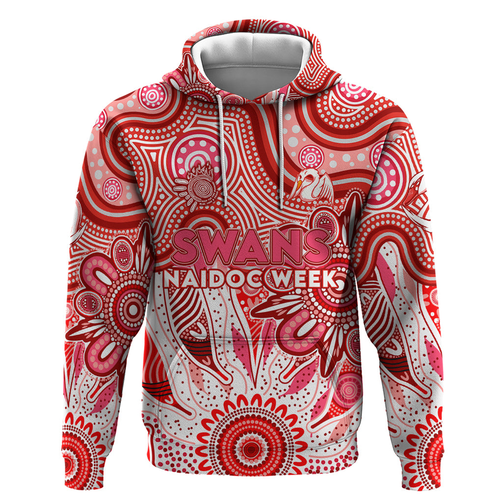 Personalised Swans NAIDOC Week 2024 Hoodie Aussie Aboriginal Art - Vibe Hoodie Shop