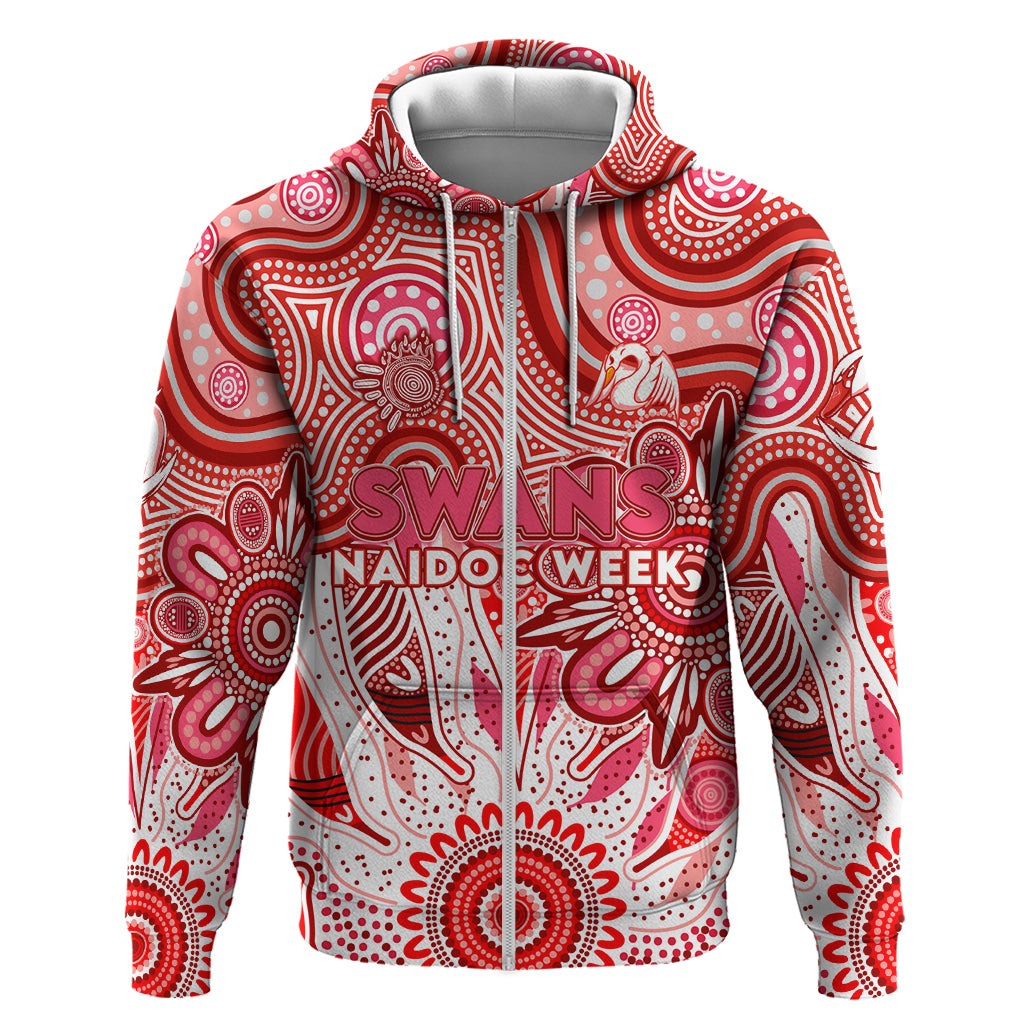 Personalised Swans NAIDOC Week 2024 Hoodie Aussie Aboriginal Art - Vibe Hoodie Shop