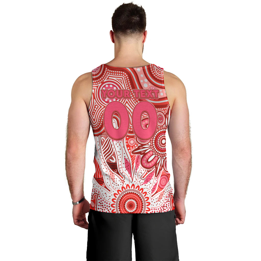 Personalised Swans NAIDOC Week 2024 Men Tank Top Aussie Aboriginal Art - Vibe Hoodie Shop