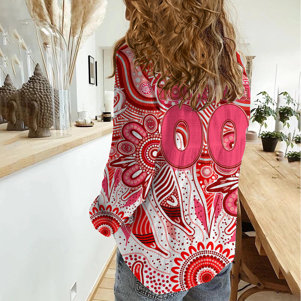 Personalised Swans NAIDOC Week 2024 Women Casual Shirt Aussie Aboriginal Art - Vibe Hoodie Shop