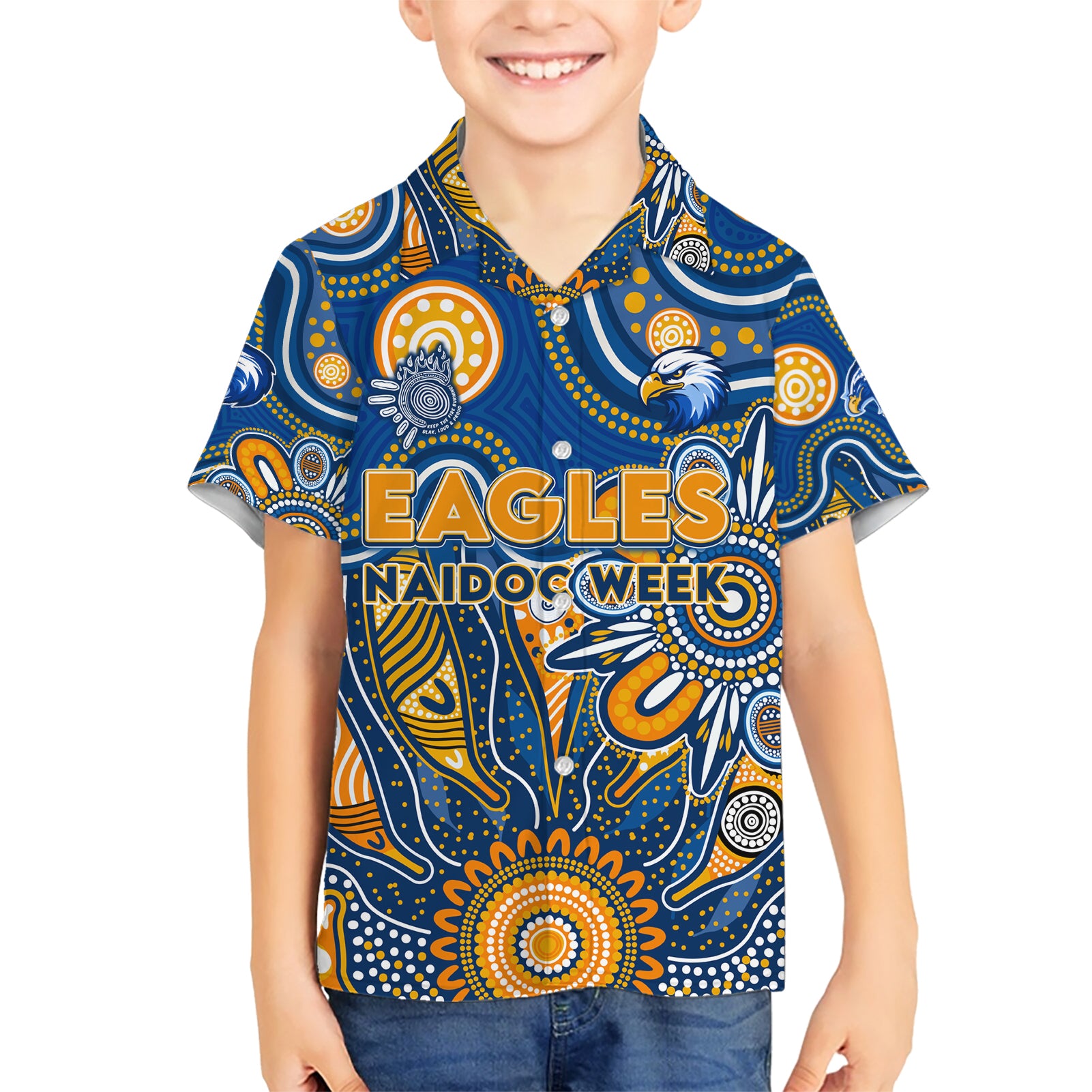 Personalised Eagles NAIDOC Week 2024 Hawaiian Shirt Aussie Aboriginal Art - Vibe Hoodie Shop