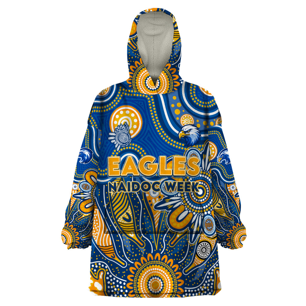 Personalised Eagles NAIDOC Week 2024 Wearable Blanket Hoodie Aussie Aboriginal Art - Vibe Hoodie Shop