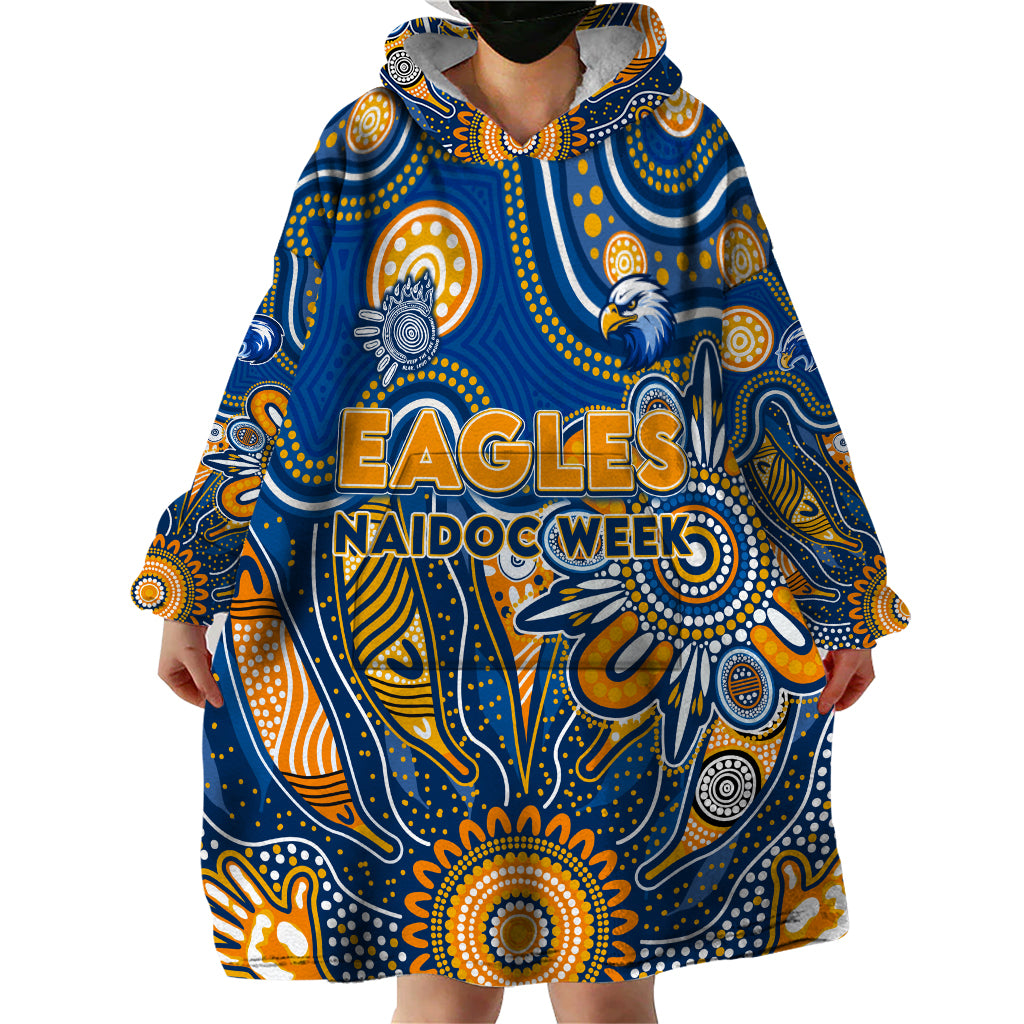 Personalised Eagles NAIDOC Week 2024 Wearable Blanket Hoodie Aussie Aboriginal Art - Vibe Hoodie Shop