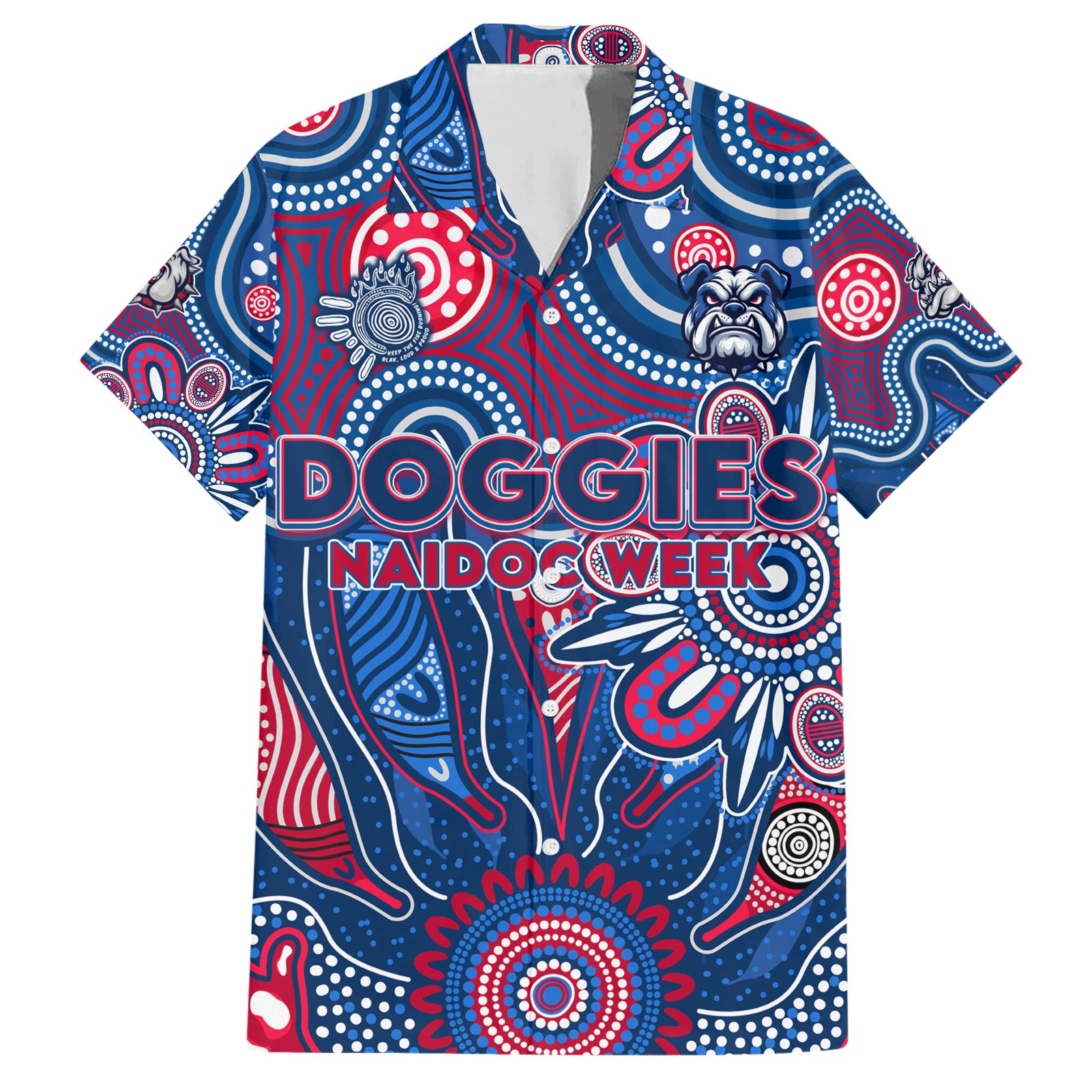 Personalised Bulldogs NAIDOC Week 2024 Hawaiian Shirt Aussie Aboriginal Art - Vibe Hoodie Shop