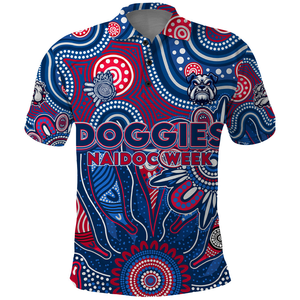 Personalised Bulldogs NAIDOC Week 2024 Polo Shirt Aussie Aboriginal Art - Vibe Hoodie Shop