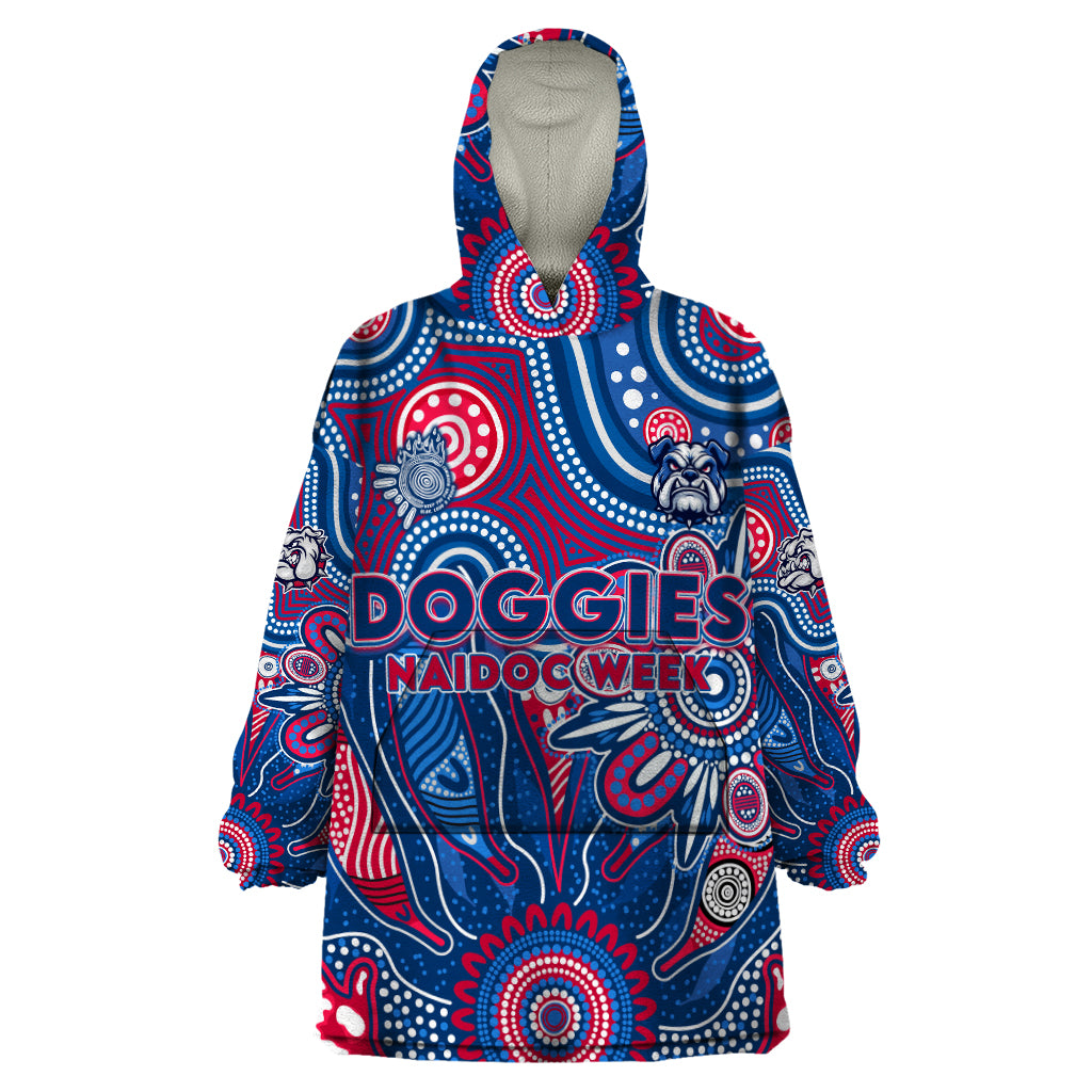 Personalised Bulldogs NAIDOC Week 2024 Wearable Blanket Hoodie Aussie Aboriginal Art - Vibe Hoodie Shop