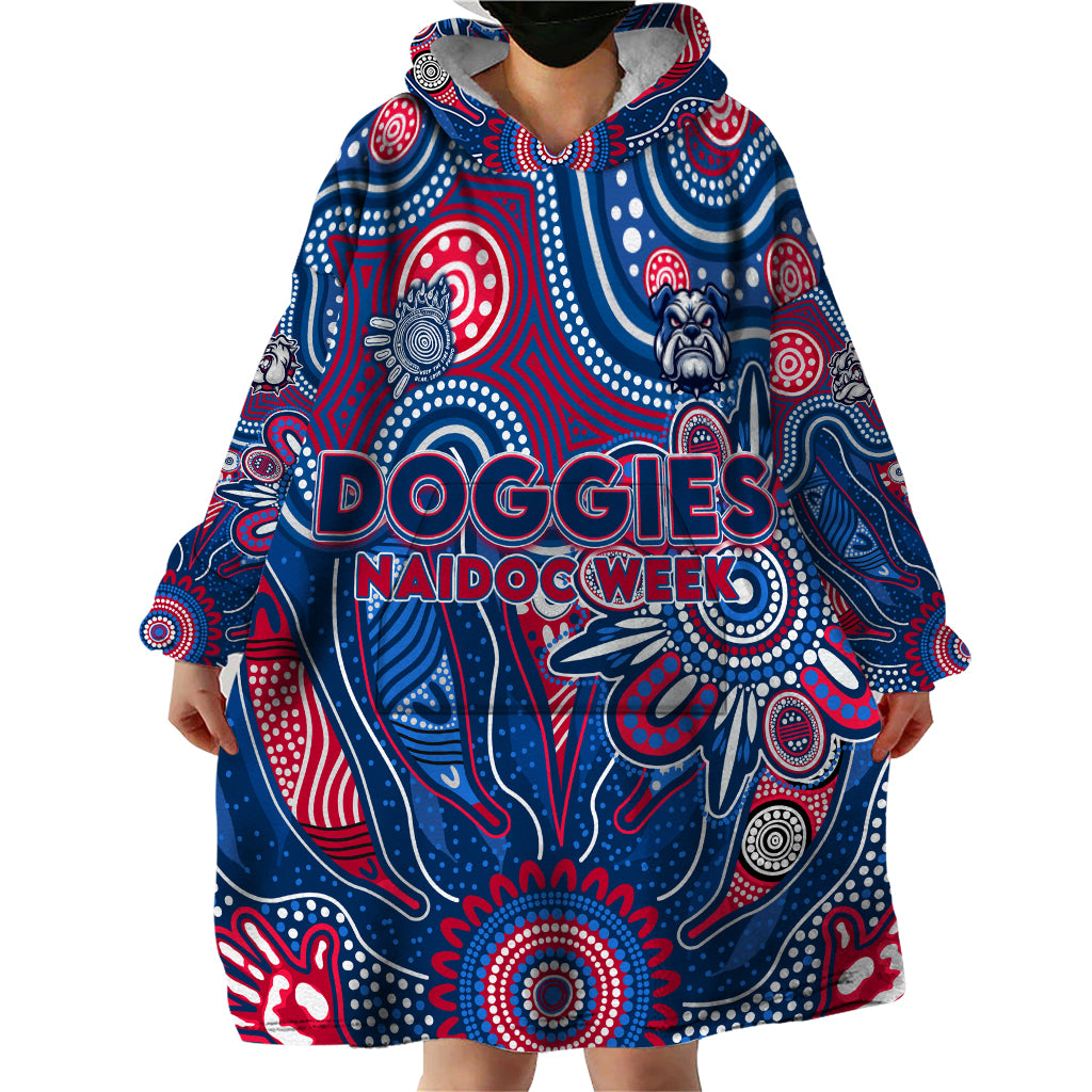 Personalised Bulldogs NAIDOC Week 2024 Wearable Blanket Hoodie Aussie Aboriginal Art - Vibe Hoodie Shop