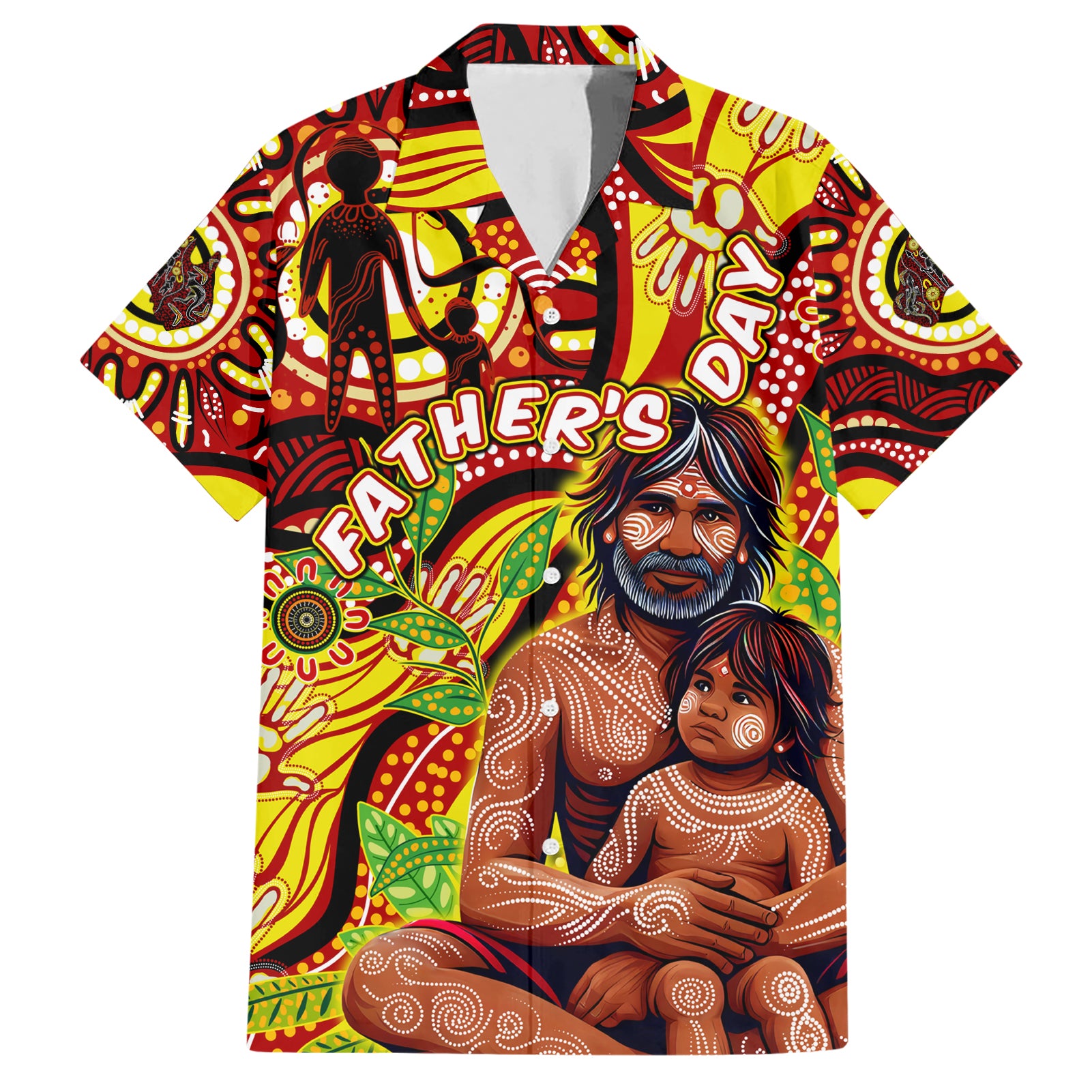 Custom Australia Father's Day Hawaiian Shirt Aboriginal Father and Son - Vibe Hoodie Shop