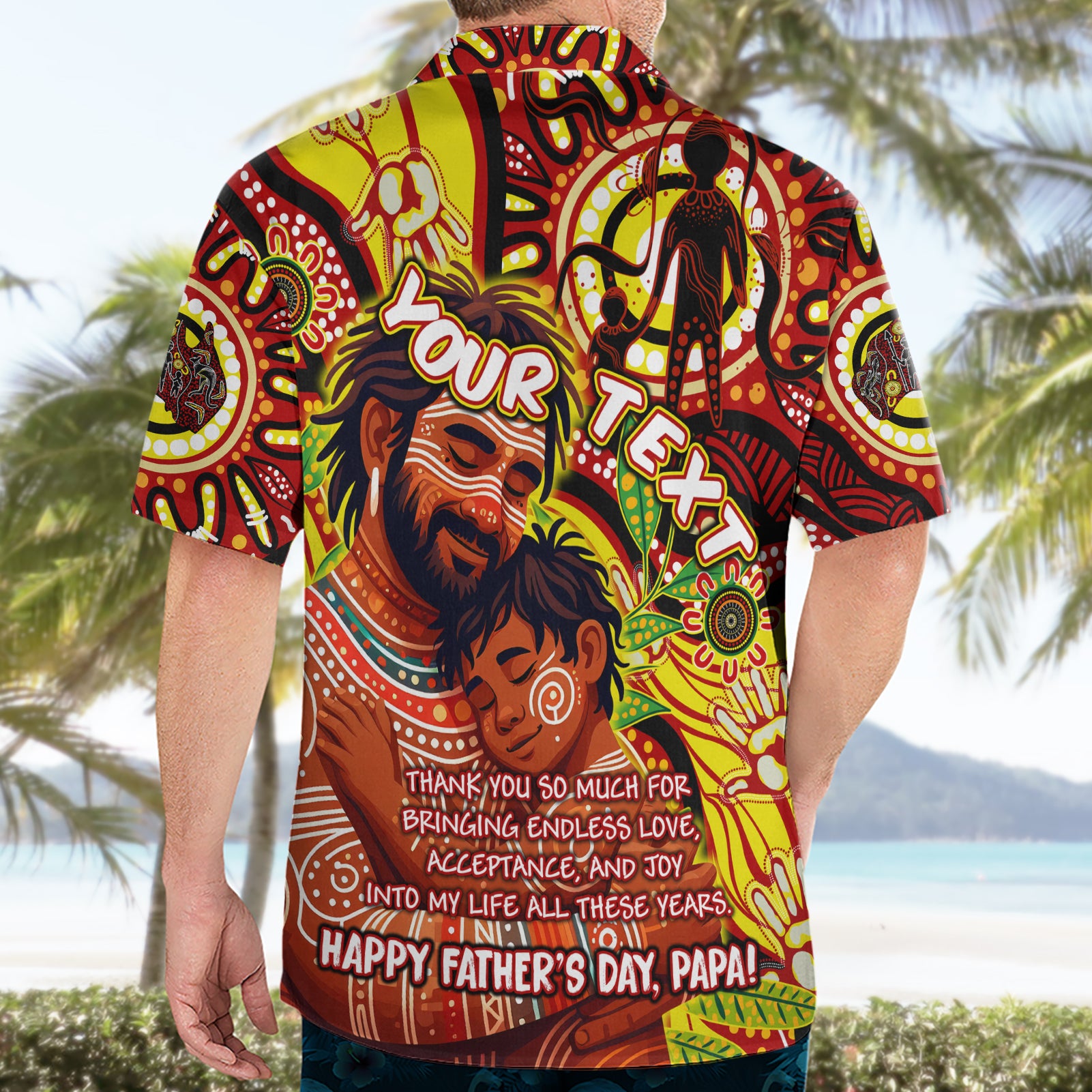 Custom Australia Father's Day Hawaiian Shirt Aboriginal Father and Son - Vibe Hoodie Shop