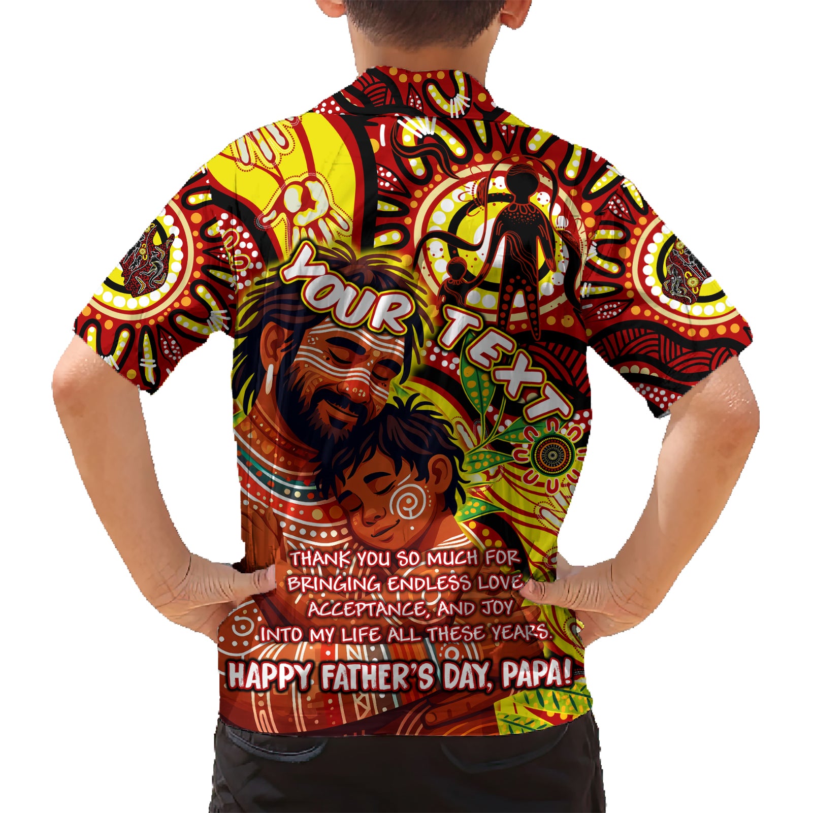 Custom Australia Father's Day Hawaiian Shirt Aboriginal Father and Son - Vibe Hoodie Shop