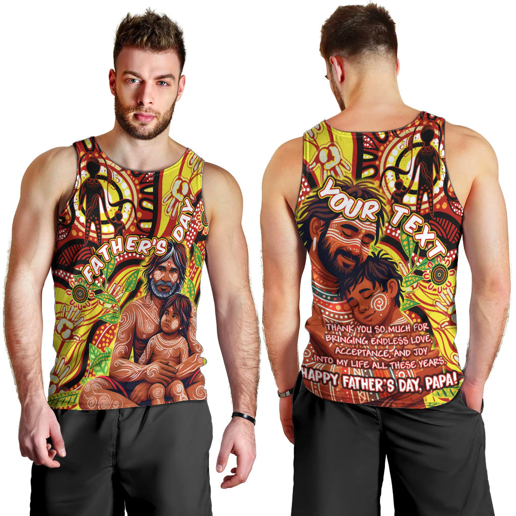 Custom Australia Father's Day Men Tank Top Aboriginal Father and Son - Vibe Hoodie Shop