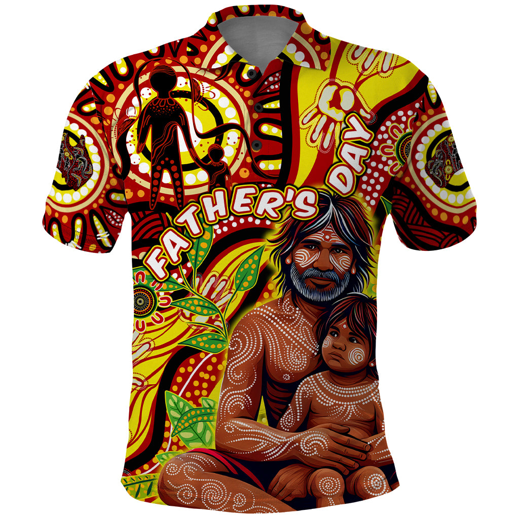 Custom Australia Father's Day Polo Shirt Aboriginal Father and Son - Vibe Hoodie Shop