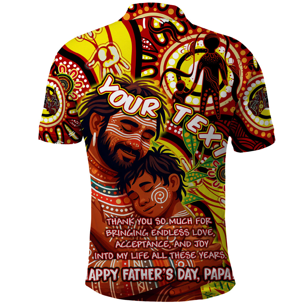 Custom Australia Father's Day Polo Shirt Aboriginal Father and Son - Vibe Hoodie Shop