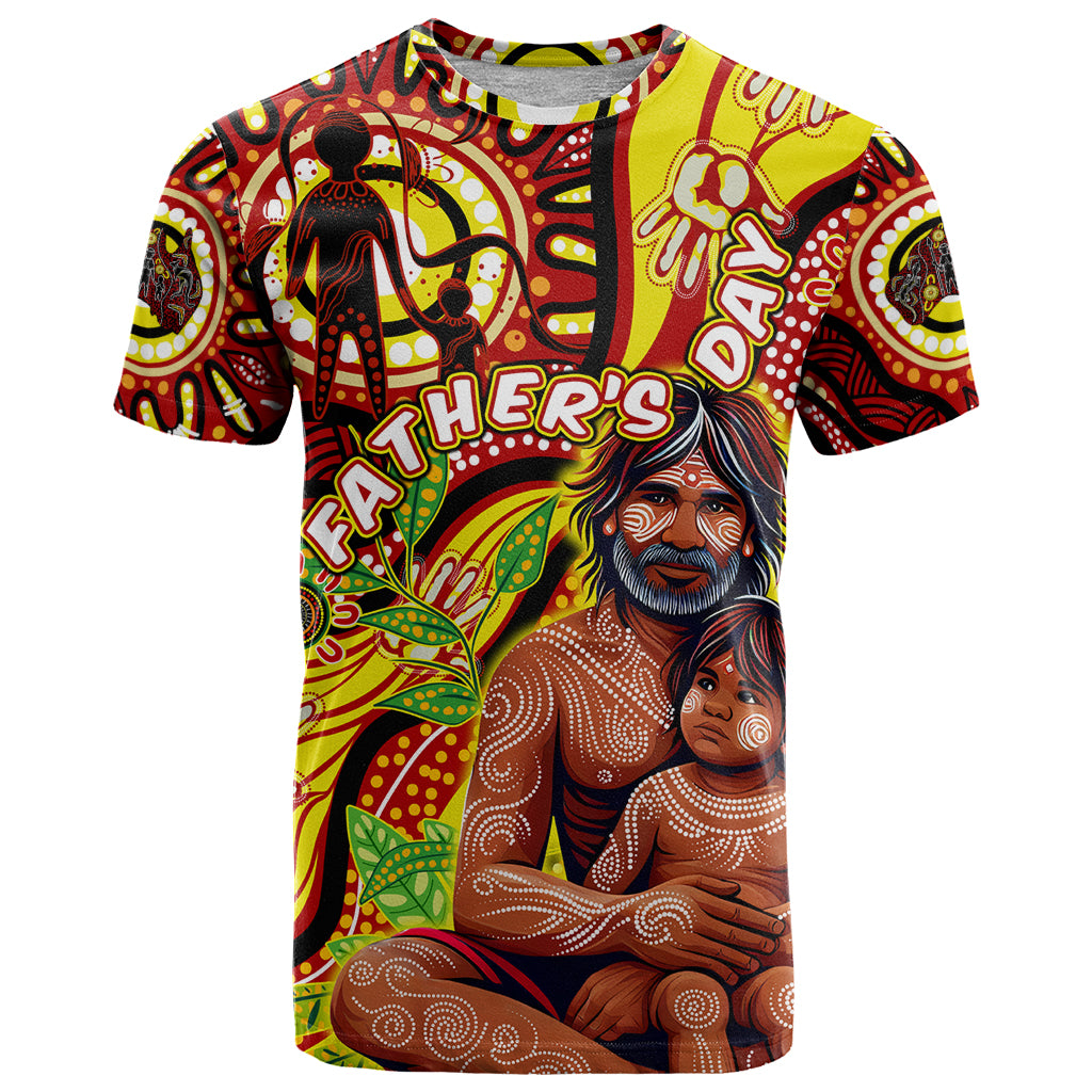 Custom Australia Father's Day T Shirt Aboriginal Father and Son - Vibe Hoodie Shop