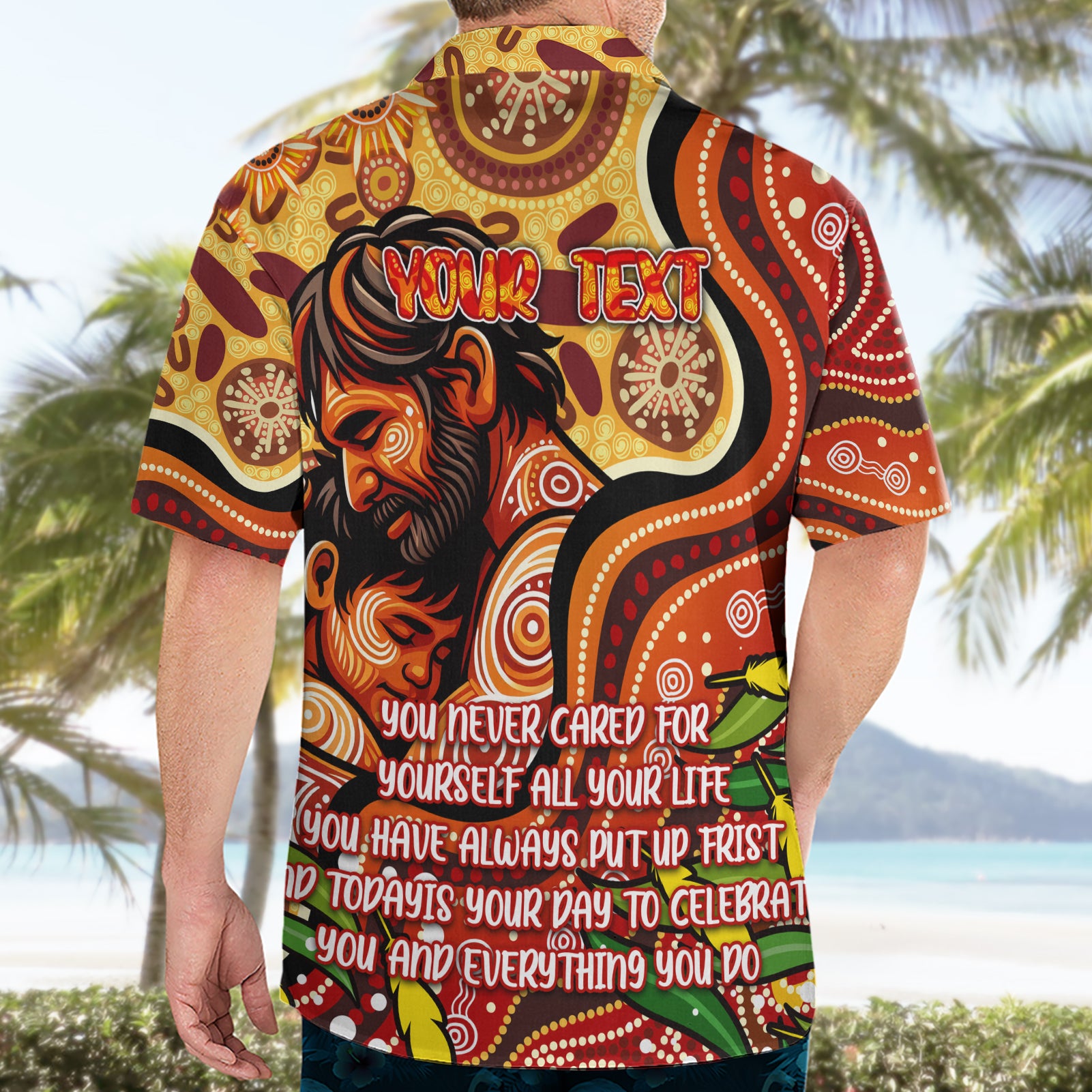 Custom Father's Day Australia Hawaiian Shirt Best Dad Ever Aboriginal Art - Vibe Hoodie Shop