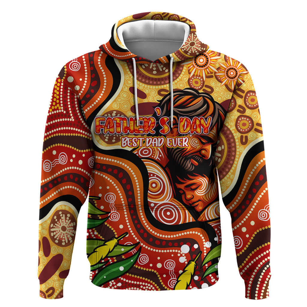 Custom Father's Day Australia Hoodie Best Dad Ever Aboriginal Art - Vibe Hoodie Shop
