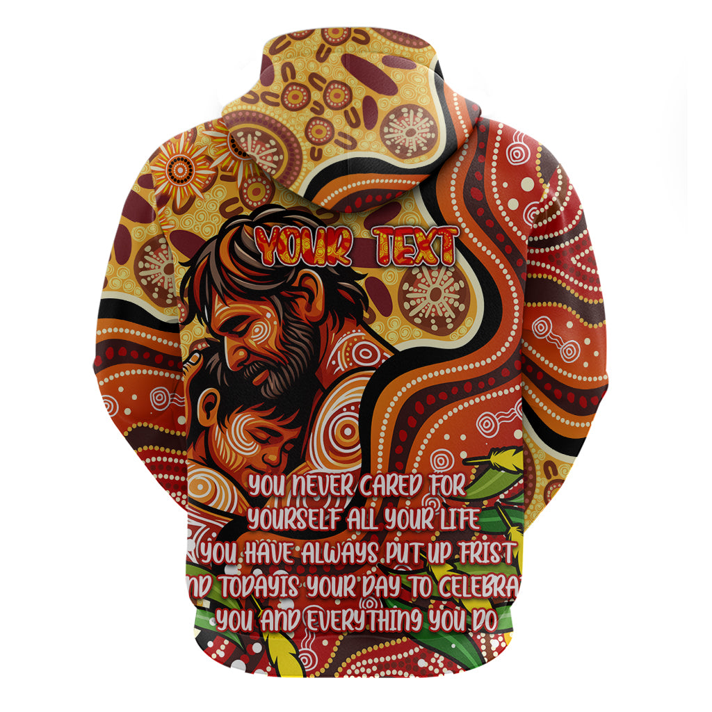 Custom Father's Day Australia Hoodie Best Dad Ever Aboriginal Art - Vibe Hoodie Shop
