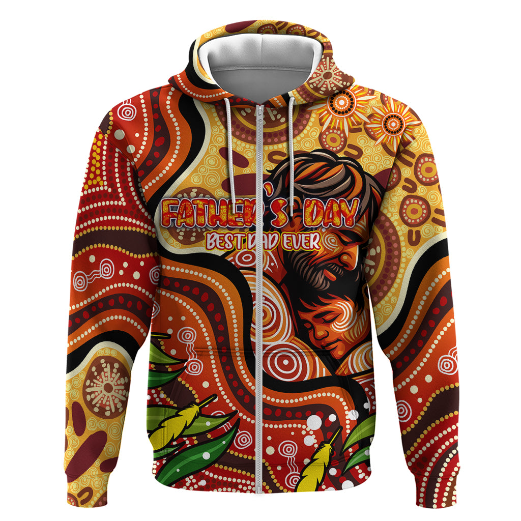 Custom Father's Day Australia Hoodie Best Dad Ever Aboriginal Art - Vibe Hoodie Shop