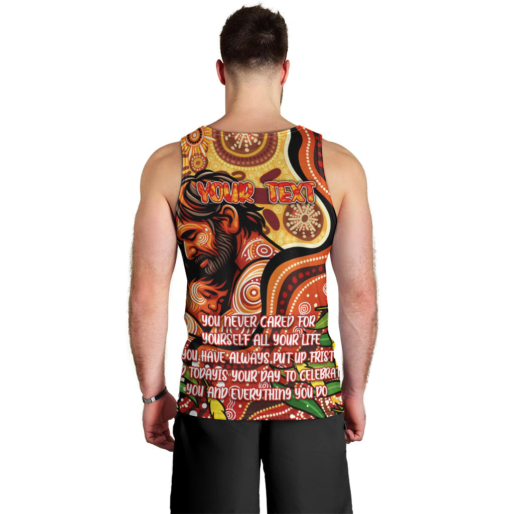 Custom Father's Day Australia Men Tank Top Best Dad Ever Aboriginal Art - Vibe Hoodie Shop
