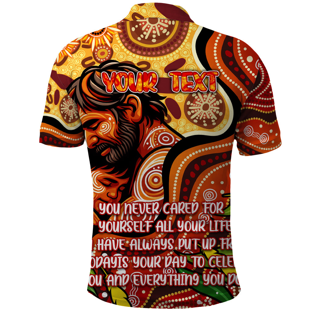 Custom Father's Day Australia Polo Shirt Best Dad Ever Aboriginal Art - Vibe Hoodie Shop