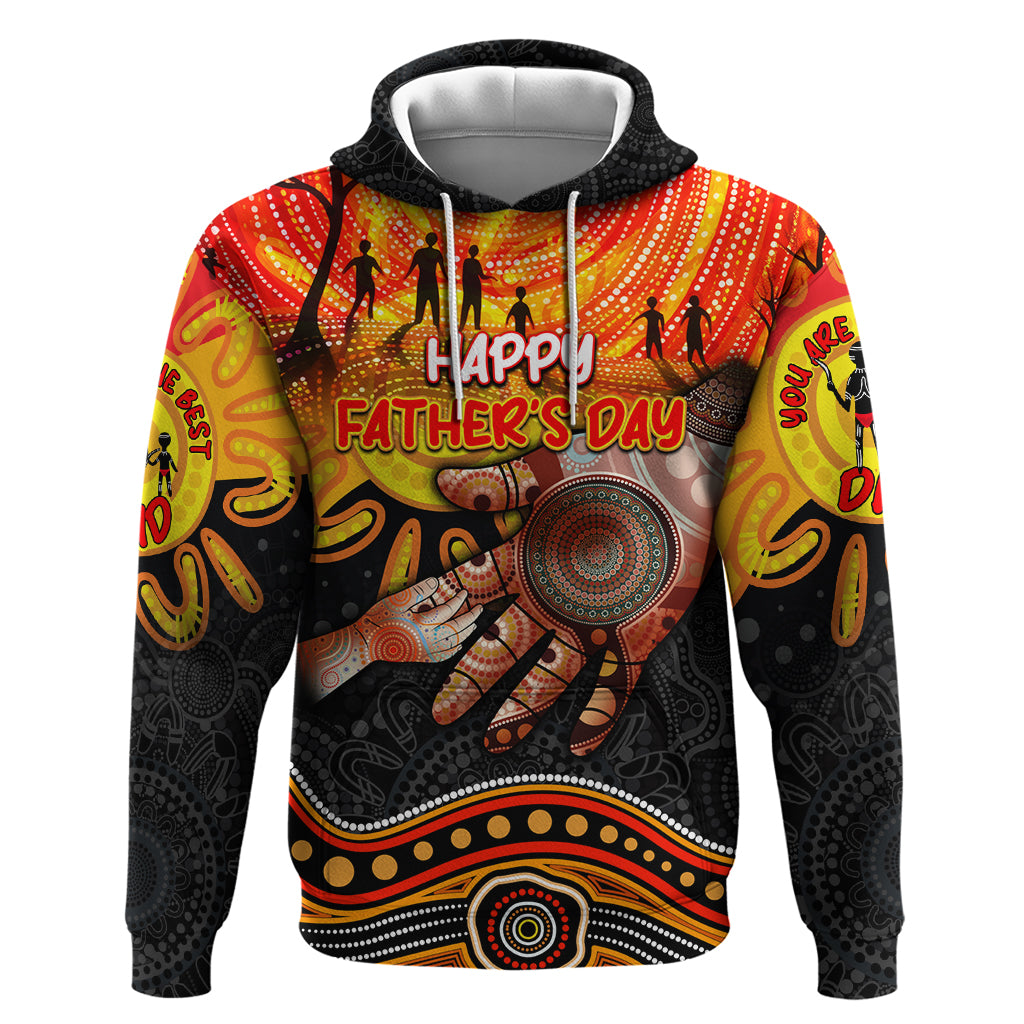Personalised Happy Father's Day Hoodie Best Dad Australia Aboriginal - Vibe Hoodie Shop