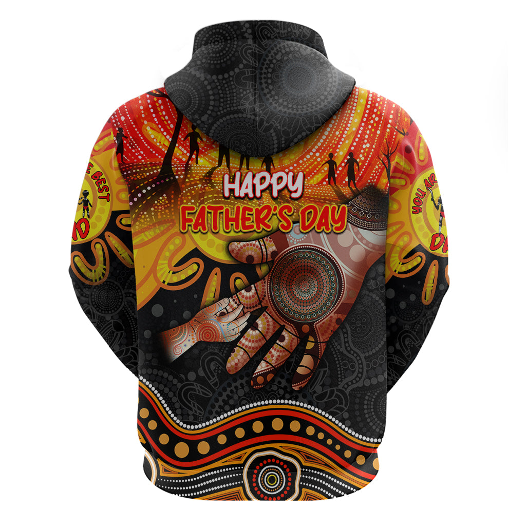 Personalised Happy Father's Day Hoodie Best Dad Australia Aboriginal - Vibe Hoodie Shop