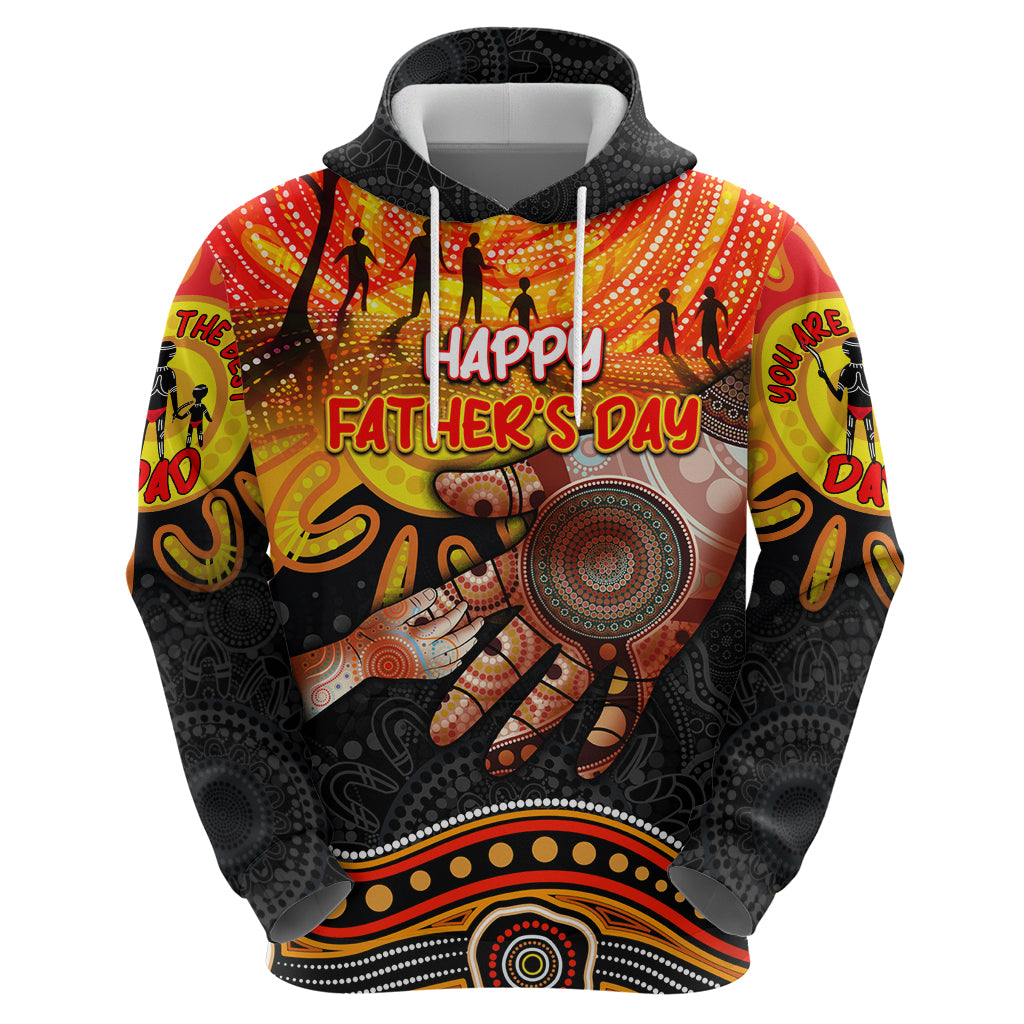 Personalised Happy Father's Day Hoodie Best Dad Australia Aboriginal - Vibe Hoodie Shop
