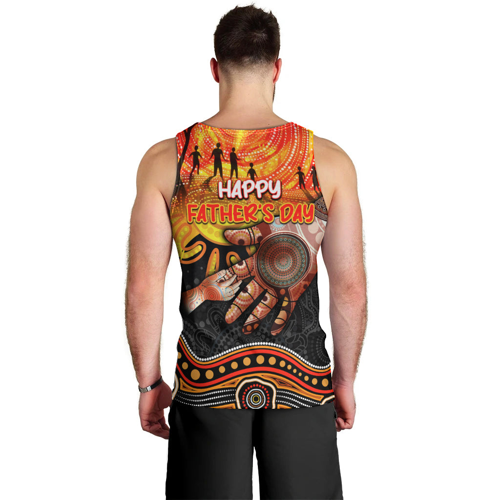 Personalised Happy Father's Day Men Tank Top Best Dad Australia Aboriginal - Vibe Hoodie Shop