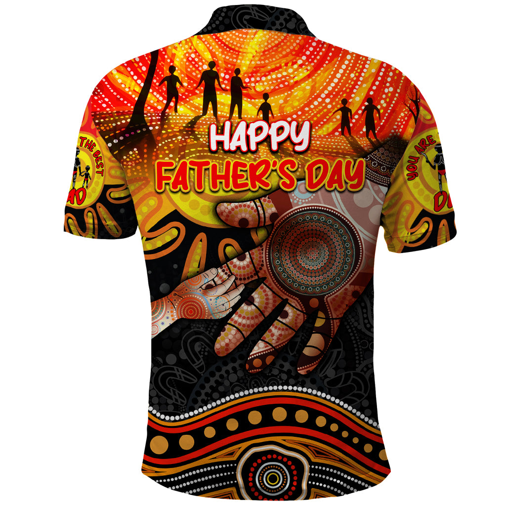 Personalised Happy Father's Day Polo Shirt Best Dad Australia Aboriginal - Vibe Hoodie Shop