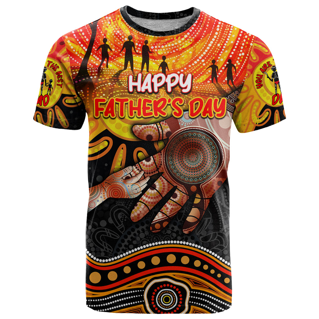 Personalised Happy Father's Day T Shirt Best Dad Australia Aboriginal - Vibe Hoodie Shop