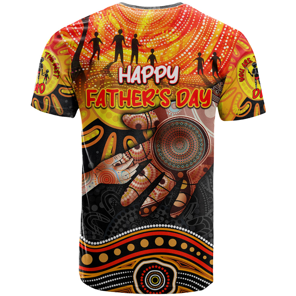 Personalised Happy Father's Day T Shirt Best Dad Australia Aboriginal - Vibe Hoodie Shop