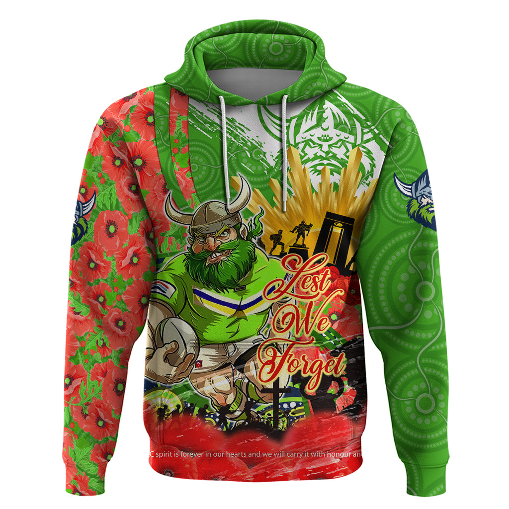 Personalised Mascot Raiders ANZAC Hoodie Lest We Forget - Vibe Hoodie Shop