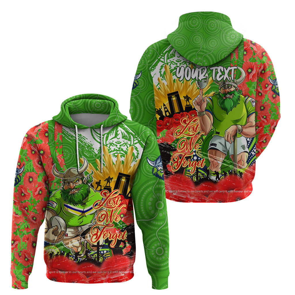 Personalised Mascot Raiders ANZAC Hoodie Lest We Forget - Vibe Hoodie Shop