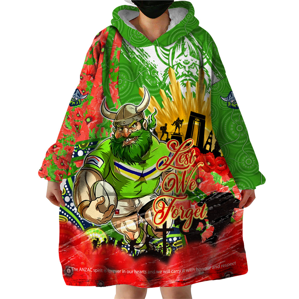 Personalised Mascot Raiders ANZAC Wearable Blanket Hoodie Lest We Forget - Vibe Hoodie Shop